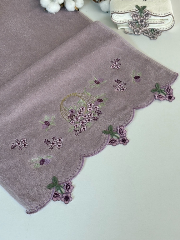 50x90 MYSOFT 6'LI NAKIŞLI KÜPELİ HAVLU - FULYA