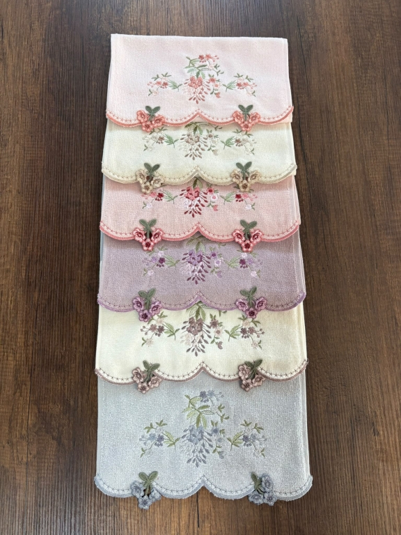 30X50 MYSOFT 6'LI NAKIŞLI KÜPELİ HAVLU - LEYLAK