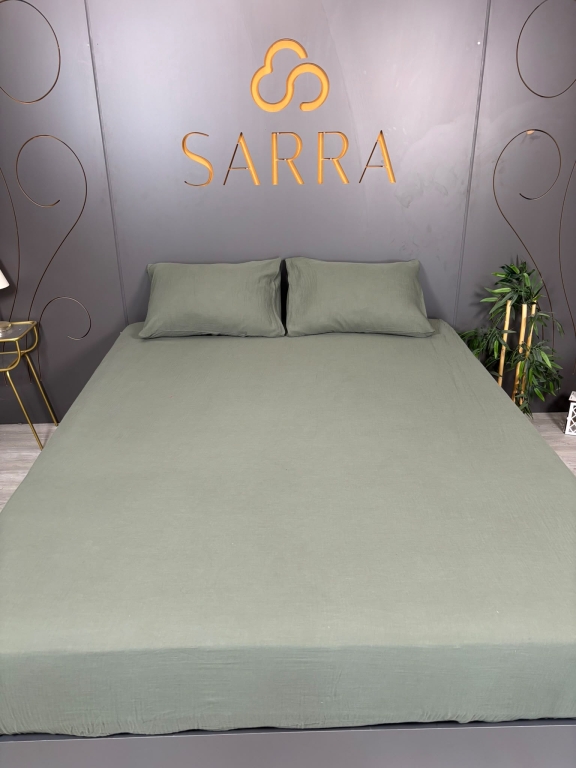 SARRA HOME MÜSLİN ÇİFT KİŞİLİK LASTİKLİ ÇARŞAF TAKIMI