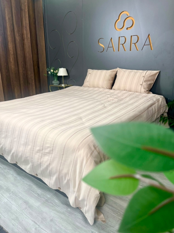 SARRA HOME ÇİFT KİŞİLİK ARMÜRLÜ PAMUK SATEN NEVRESİM TAKIMI
