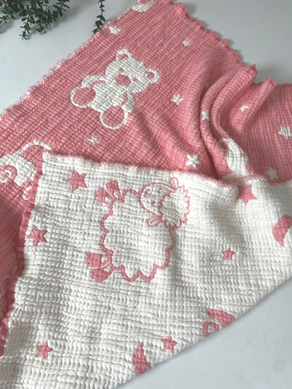 SARRA HOME DESENLİ MÜSLİN BEBEK ÖRTÜSÜ