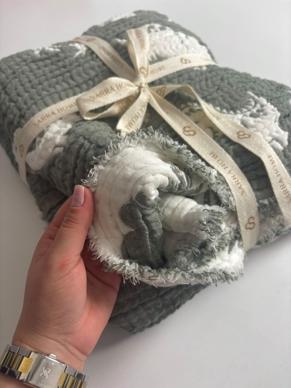 SARRA HOME DESENLİ MÜSLİN BEBEK ÖRTÜSÜ
