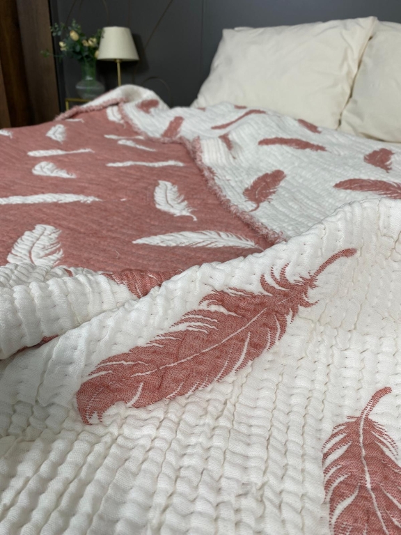SARRA HOME ÇİFT KİŞİLİK MÜSLİN YATAK ÖRTÜSÜ - TÜY