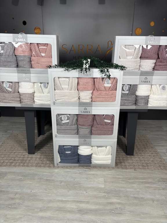 SARRA BAMBU AİLE BORNOZ SETİ