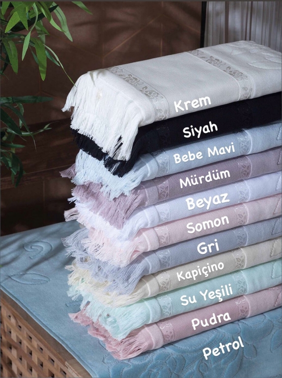 12'Lİ PAKET 50X90 SARRA ETAMİN SAÇAKLI HAVLU