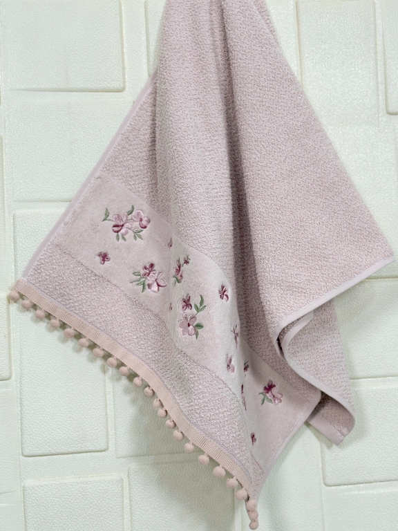 SARRA 50x90 3'LÜ PONPONLU HAVLU - YASEMİN