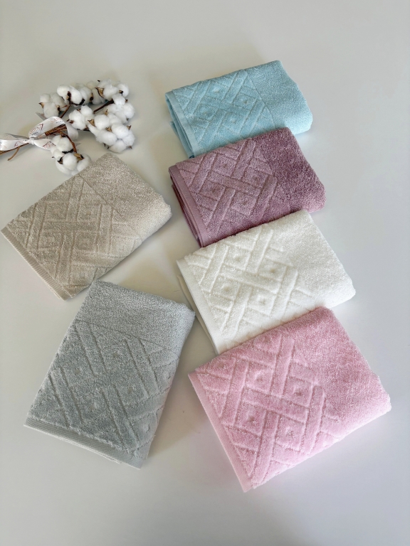 50X90 MYSOFT 6'LI RENKLİ HAVLU - KARO