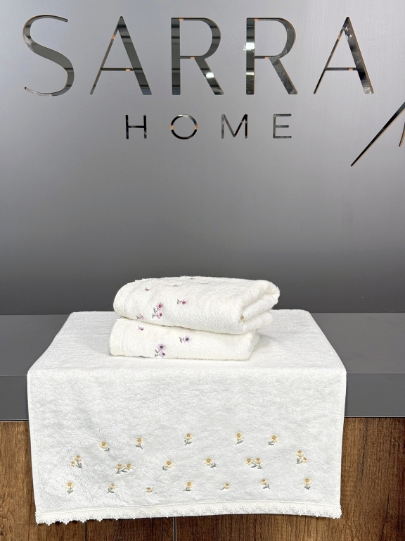 50X90 SARRA BAMBU 3'LÜ NAKIŞLI GÜPÜRLÜ HAVLU
