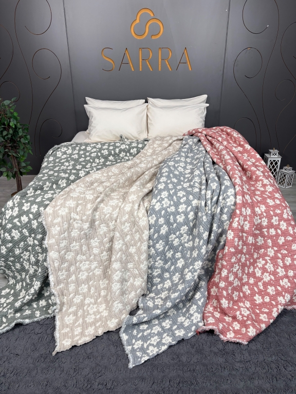 SARRA HOME ÇİFT KİŞİLİK MÜSLİN YATAK ÖRTÜSÜ