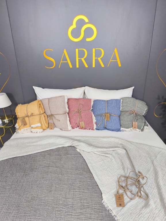 SARRA 160X240 TEK KİŞİLİK MÜSLİN YATAK ÖRTÜSÜ